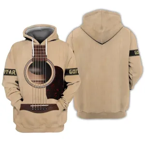 3D All Over Printing Shirt Hoodie Guitar Classic, Guitar Acoustic Hoodie, Gifts For Guitar Man