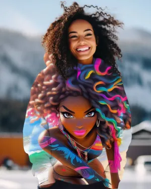 Colorful Braid Girll Long-sleeved Hoodie