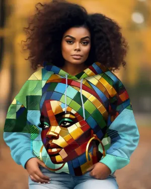 Cubism Tanzanian Woman Long-sleeved Hoodie