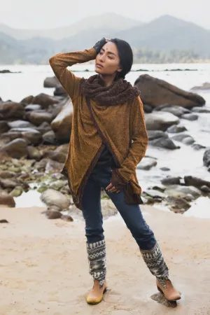 Hooded Cardigan Saranya Caramel