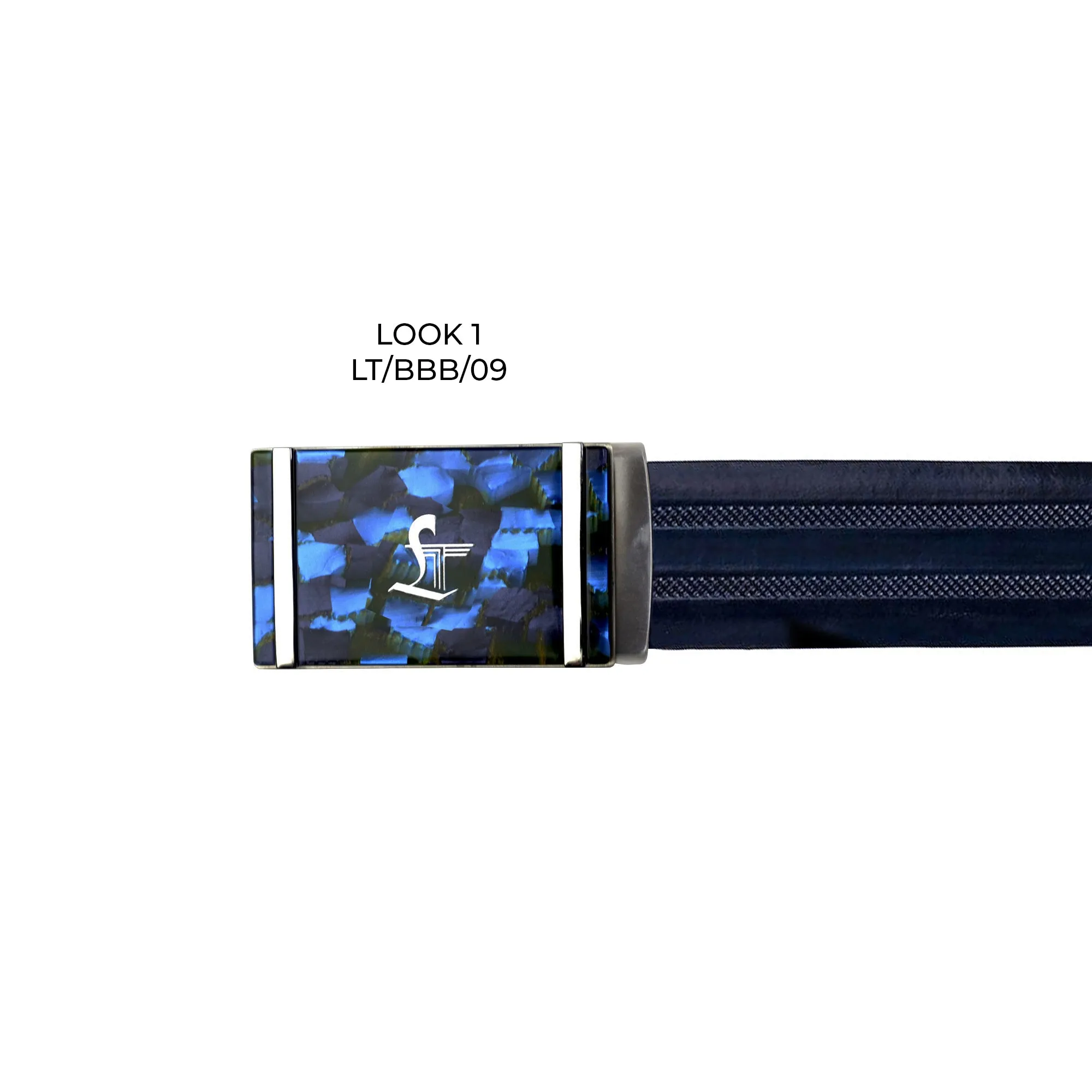 Italian VT Stripe Belt  | Pure Leather Belt For Men  | Color: Blue