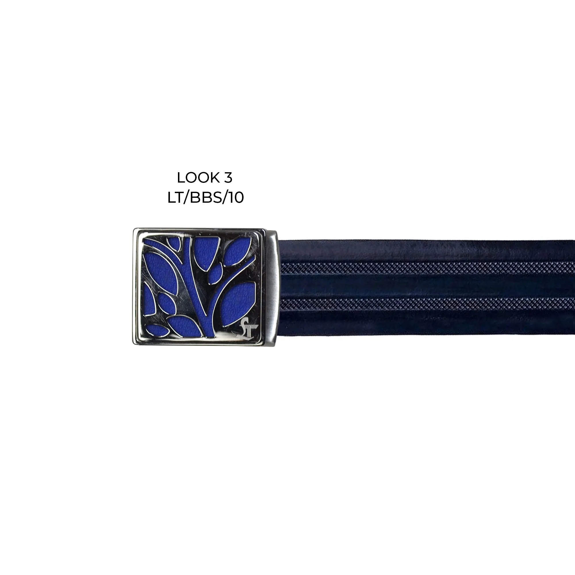 Italian VT Stripe Belt  | Pure Leather Belt For Men  | Color: Blue