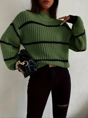 Ivyshape | Cozy Striped Sweater