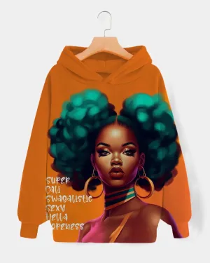 Letter Portrait Print Long-Sleeve Hoodie