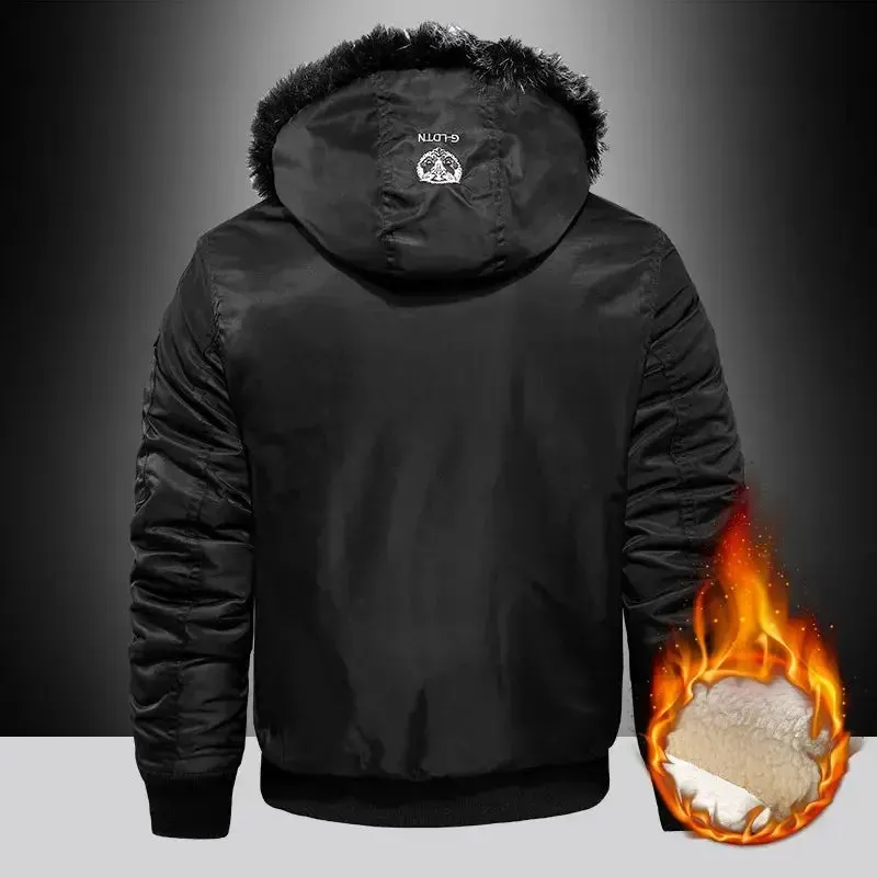 Men's Stylish Insulated Winter Jacket with Removable Hood and Durable Weather-Resistant Fabric