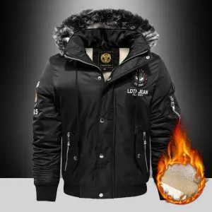 Men's Stylish Insulated Winter Jacket with Removable Hood and Durable Weather-Resistant Fabric