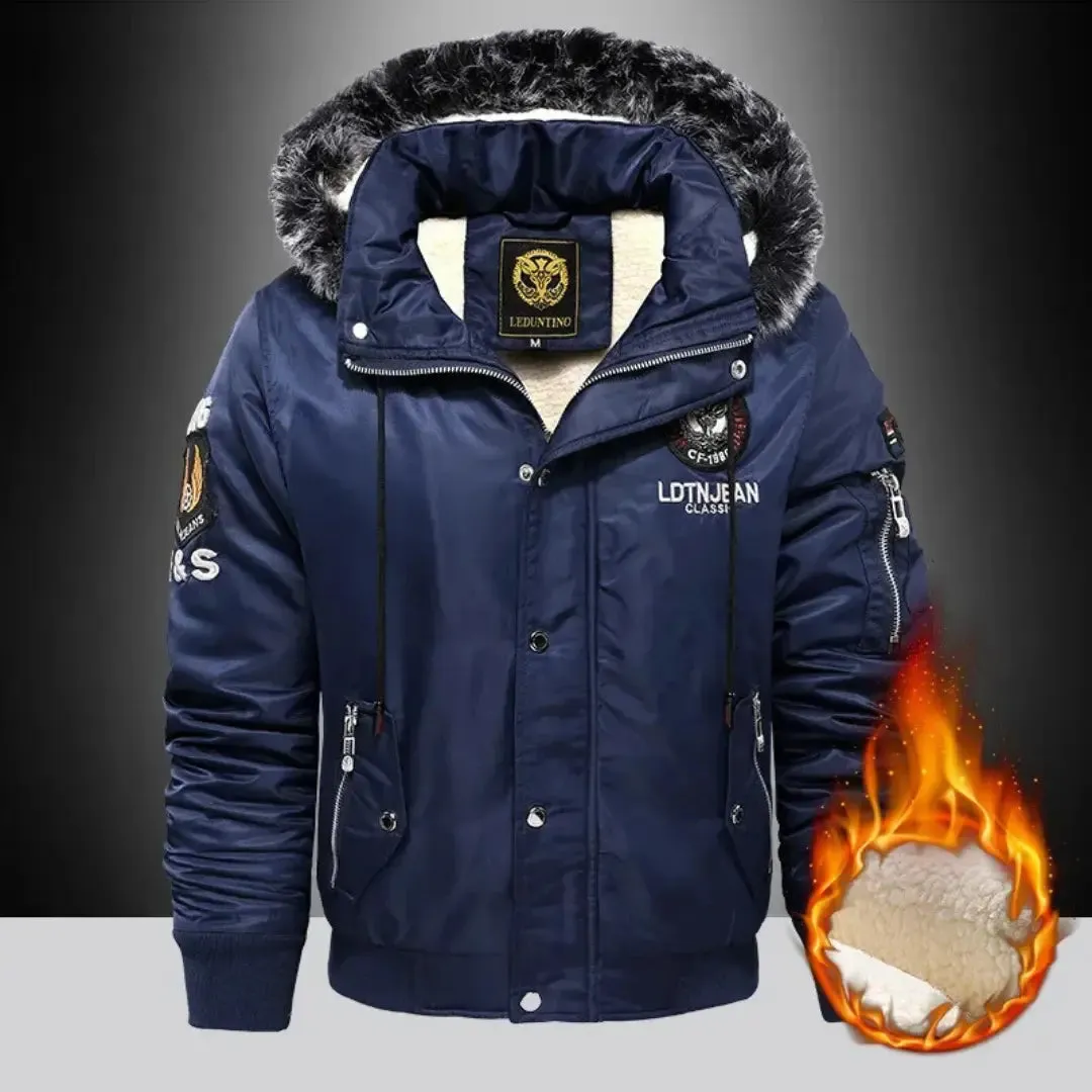 Men's Stylish Insulated Winter Jacket with Removable Hood and Durable Weather-Resistant Fabric