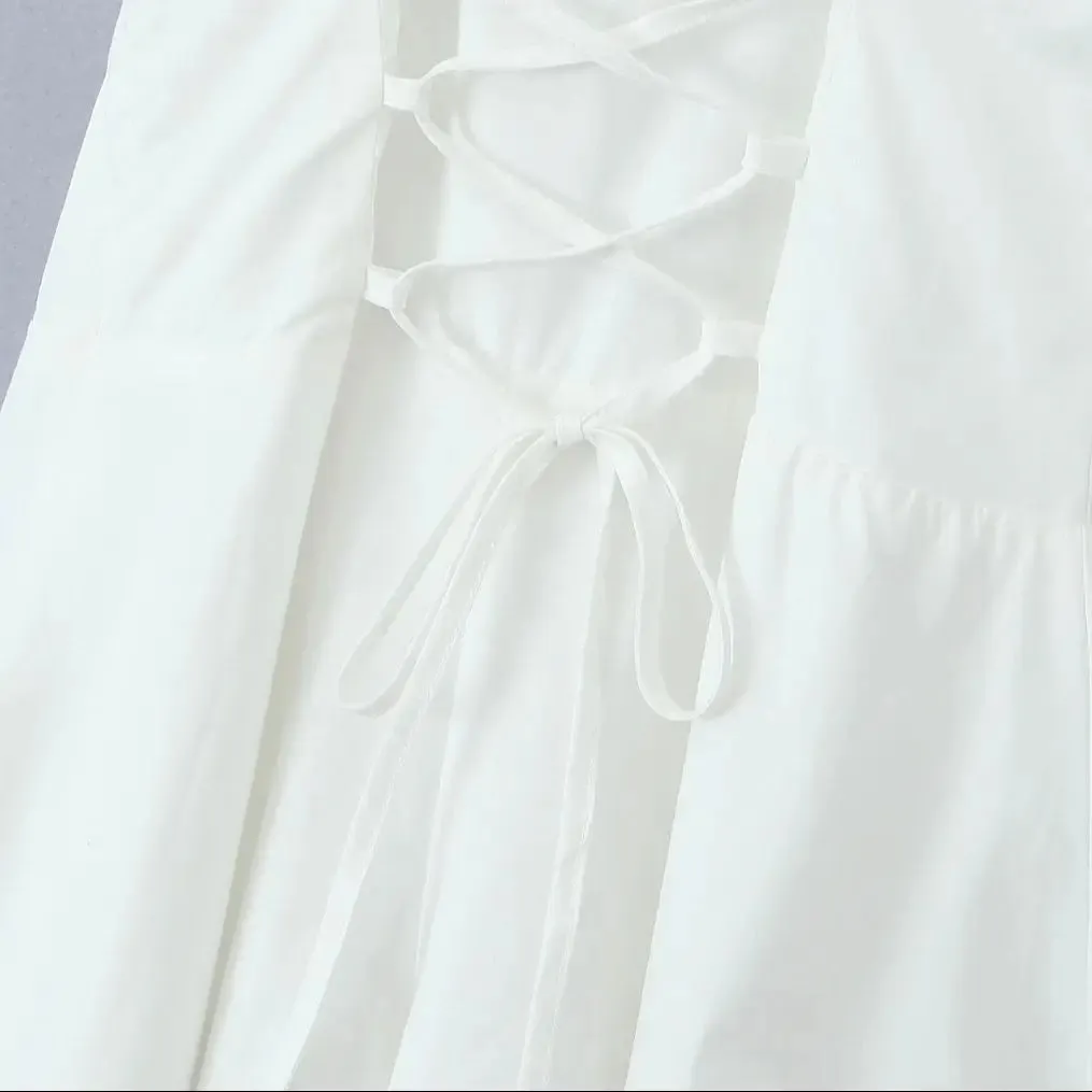 White Corset Stylish Strap Romper